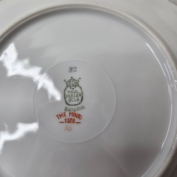 VTG (4) Paul Muller Selb "The Minto" #1328 Bavaria Germany 7-5/8" Salad Plates F - Picture 4 of 6